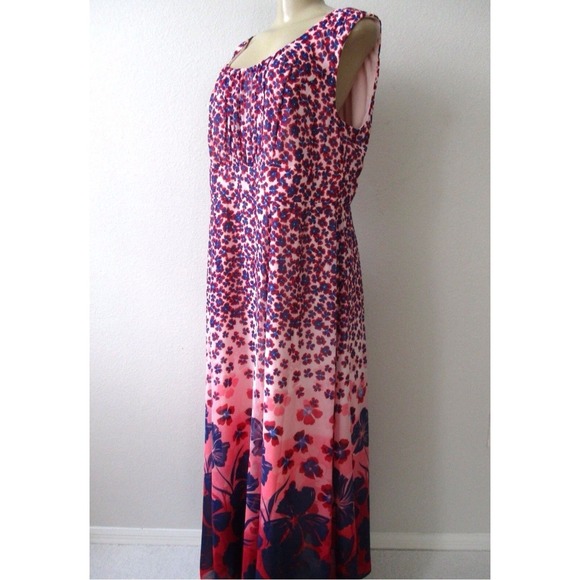 Dress CB Established 1962 Dress Plus Sz 20 Sleeveless Long Multi Color Floral - Picture 3 of 16